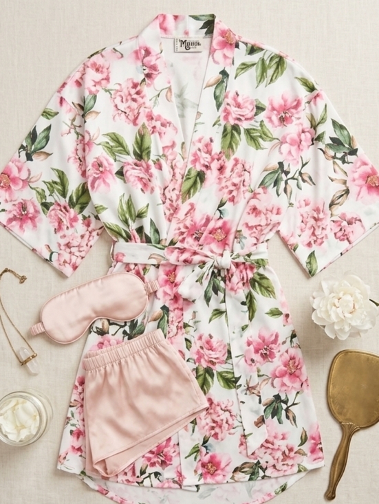 Show Me Your MuMu Other - Show Me Your Mumu Floral Short Robe White Pink